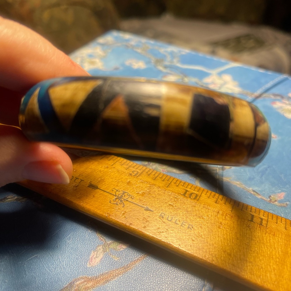 Original Geometric Patterned Bangle Bracelet - image 2